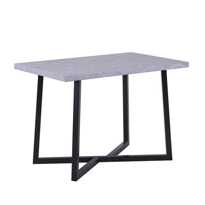 NIERN Wood Dining Table with Black Metal Legs,43" Industrial Rectangular Kitchen Table for Dining Room Kitchen,Light Grey.AWS-154-6.US