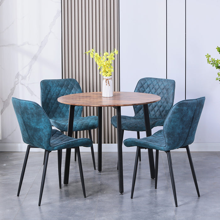 NIERN Velvet Dining Chairs Set of 4, Modern upholstered Kitchen Chair Seat Chair with Metal Powder Coated Legs for Kitchen Dining Room,Blue AWS-159-5-4.US