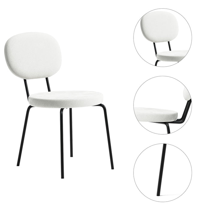 NIERN Velvet Dining Chairs Set of 4, Modern Kitchen Chair Seat Chair with Metal Legs for Kitchen Dining Room (white) AWS-164-9-4.US