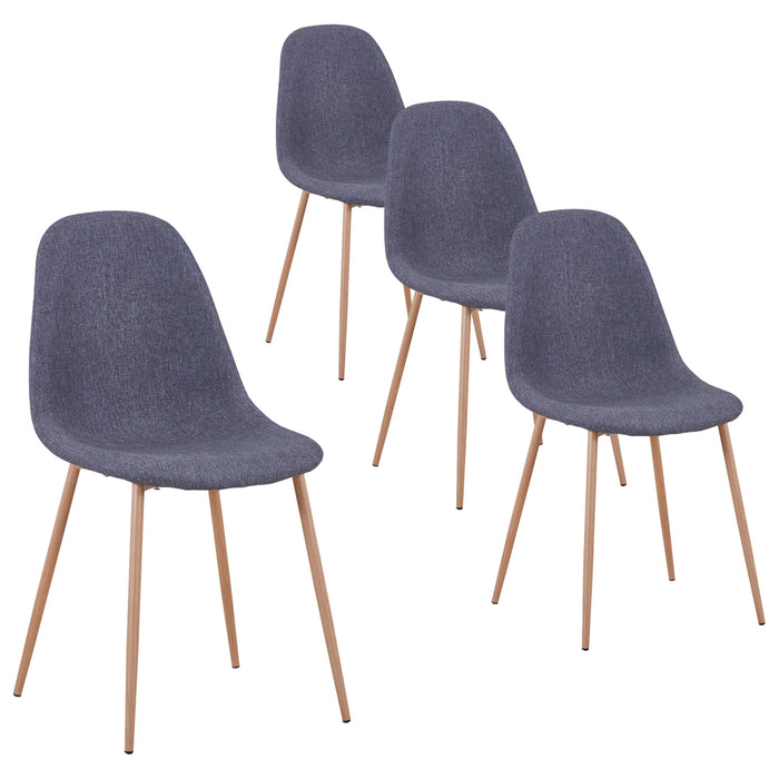 GOLDFAN Lot de 4 chaises de salle à manger en tissu gris, chaises de cuisine pour 4 personnes, gris, AWS-024-10-4 .FR