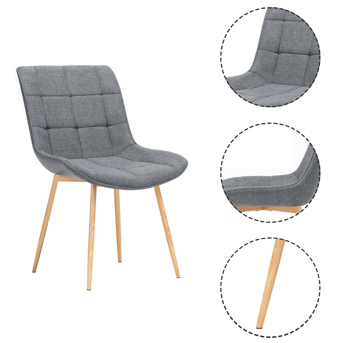NIERN Dining Chairs Set of 2, Upholstered Fabric Modern Kitchen Dining Room Chairs for Kitchen Living Room (Grey) AWS-174-2-2.US