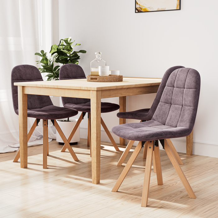 NIERN Dining Chairs Set of 4, Velvet Modern Dining Room Chairs Kitchen Chairs with Beech Wood Legs for Dining Room Kitchen AWS-184-1-4.US
