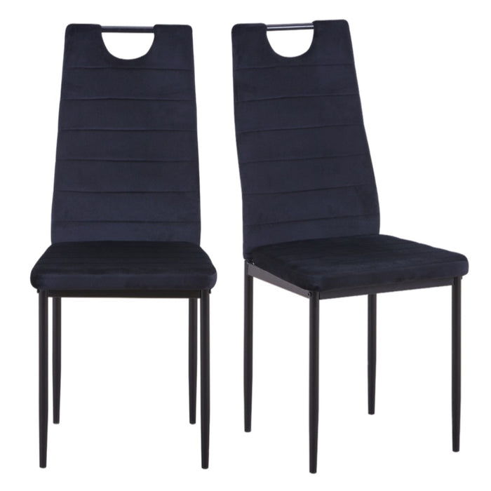 GOLDFAN Dining Chairs Set 4 Kitchen Restaurant Chair with High Back Velvet for Meeting Room Office (Black, 4),AWS-008-2-4.UK